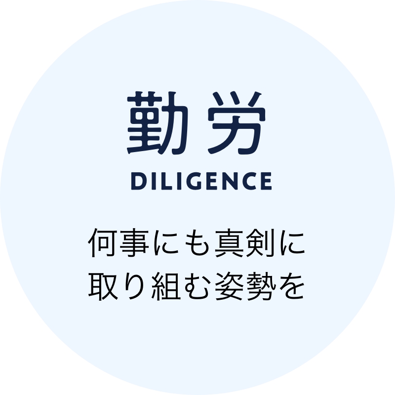 勤労 DILIGENCE 何事にも真剣に取り組む姿勢を