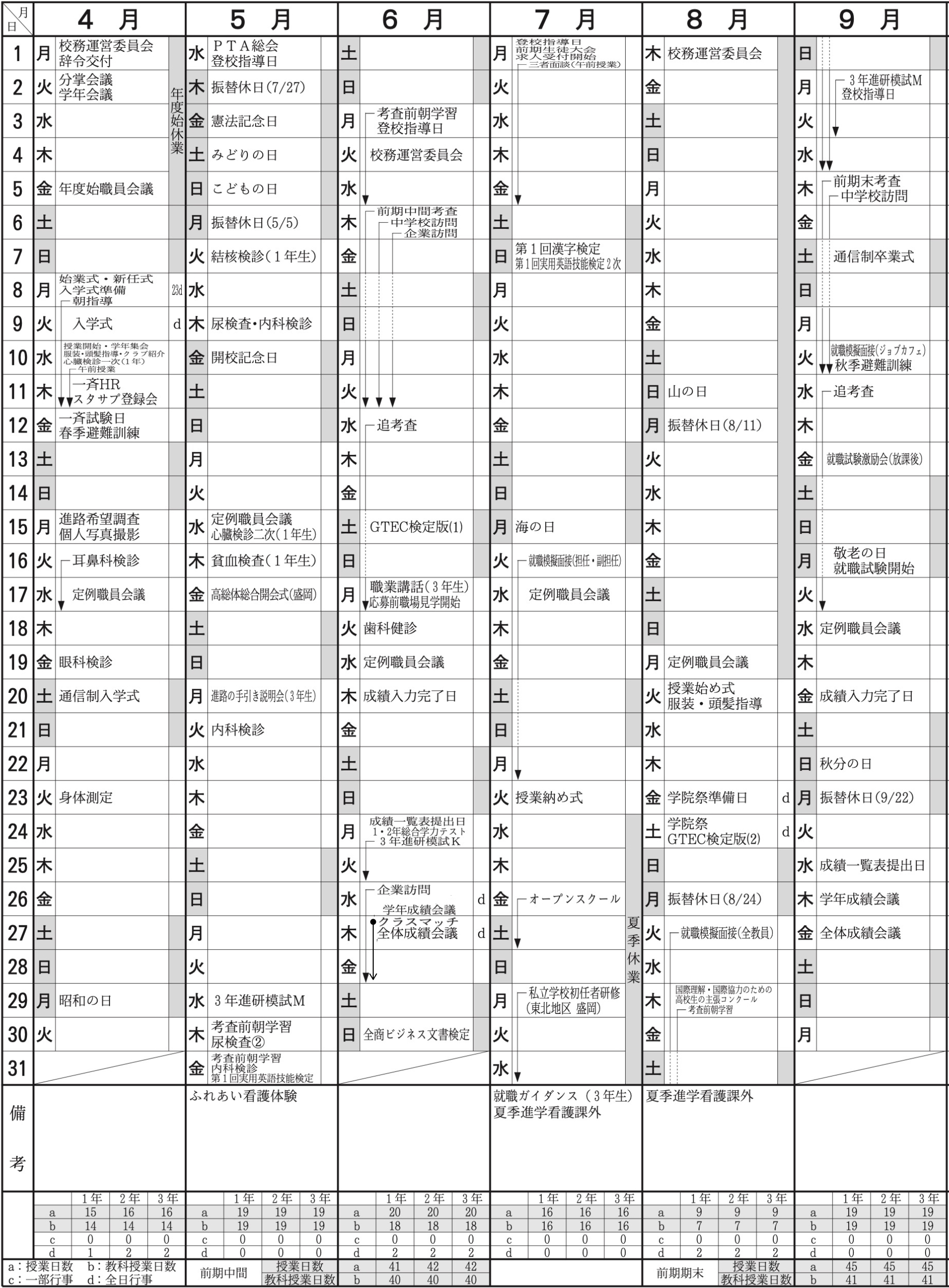 年間行事予定表1